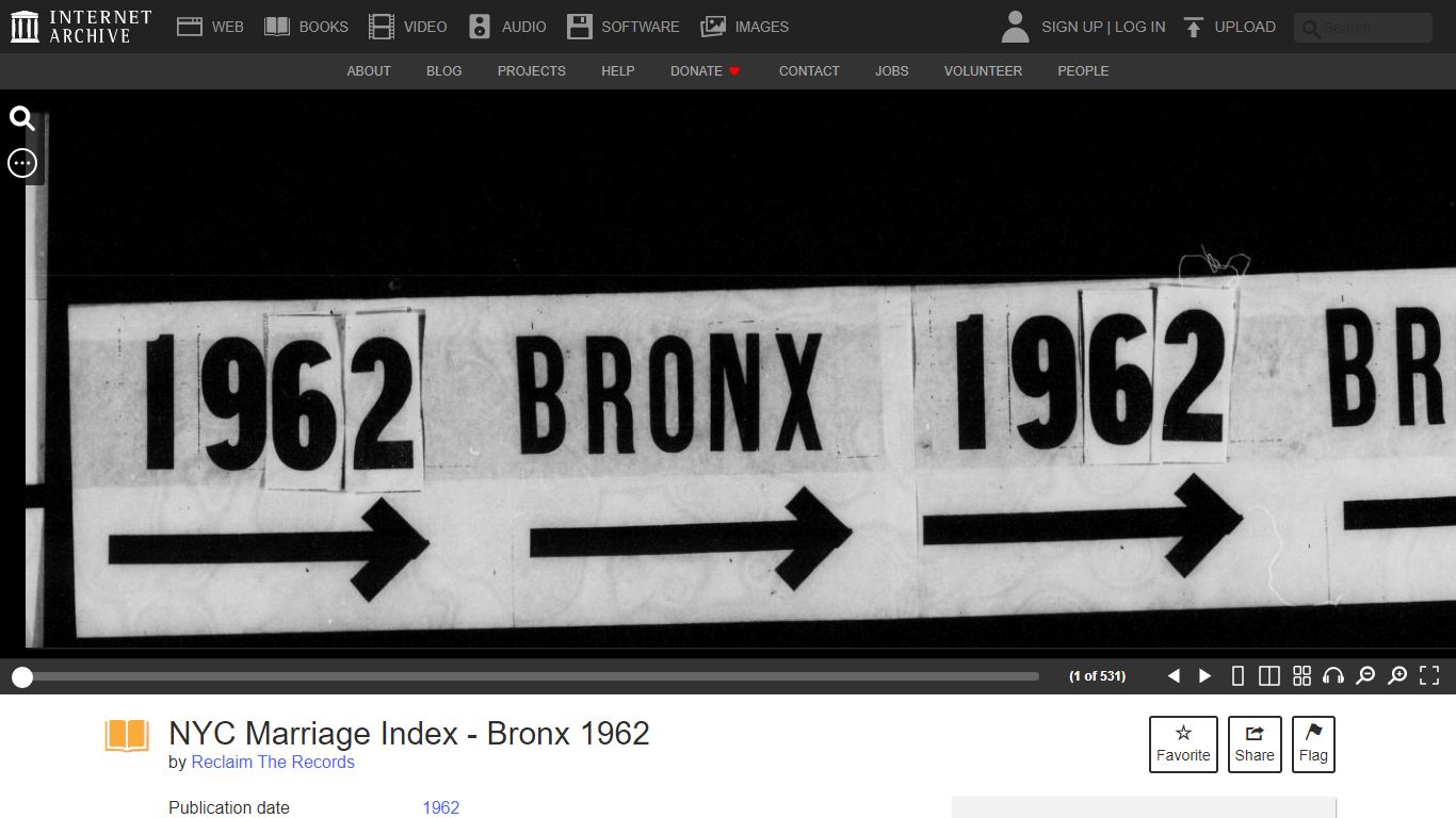 NYC Marriage Index - Bronx 1962 : Reclaim The Records - Internet Archive